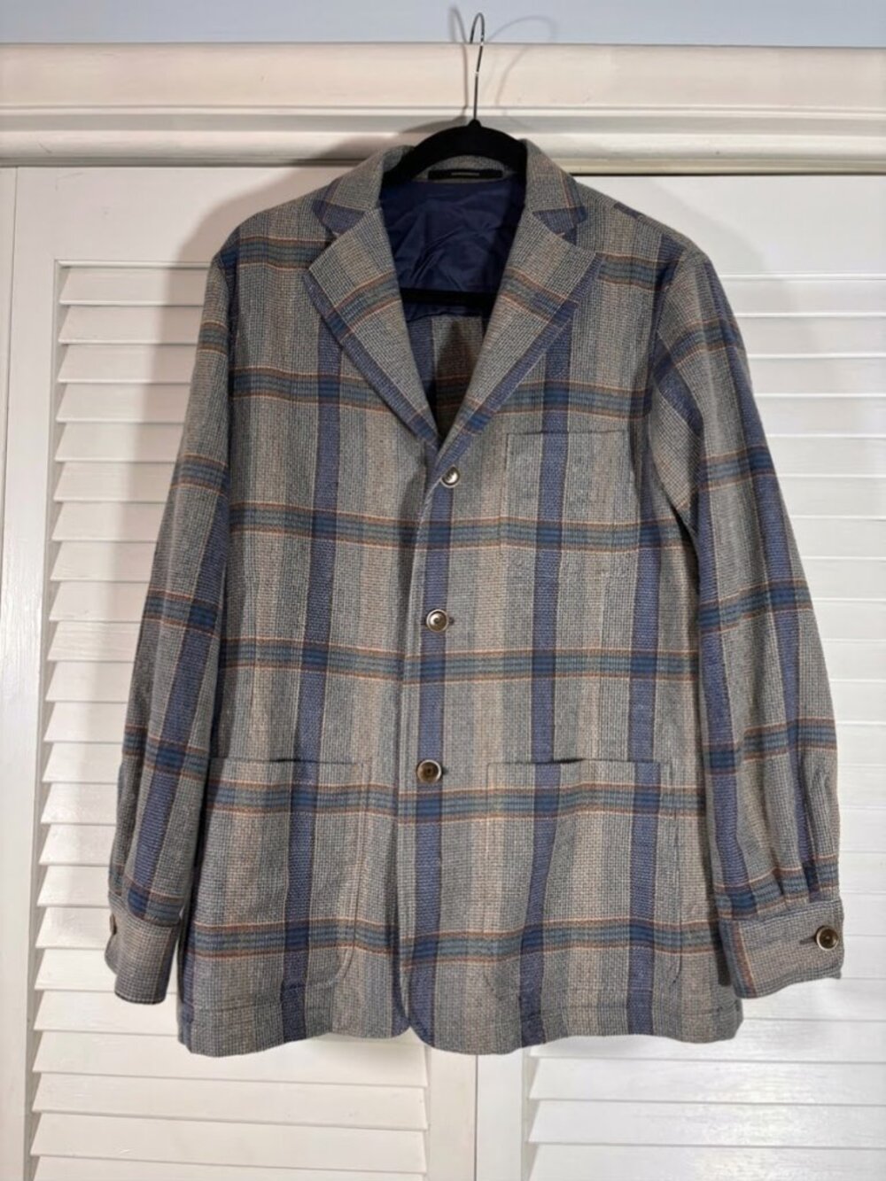 Alexander Julian Air Julian Wool Plaid Shirt Jacket 40R USA Made Shacket